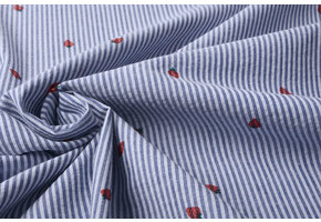 Seersucker Streifen Erdbeere