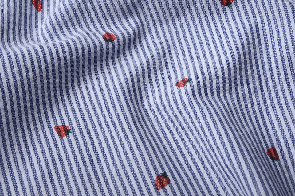 Seersucker Streifen Erdbeere