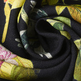 Viscose Digital Birds and Butterflies Black