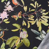 Viscose Digital Birds and Butterflies Black