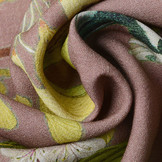 Viscose Digitaal Vogels en Vlinders Donker Oud Roze