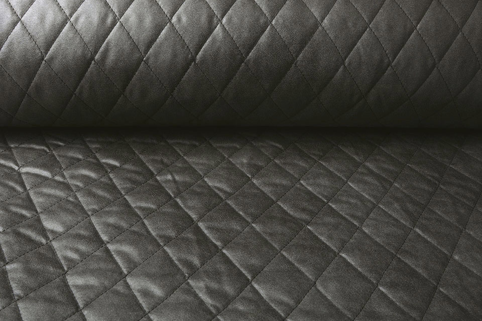 Quilted Alcantara Suede Anthracite Grey Yes Fabrics 8921