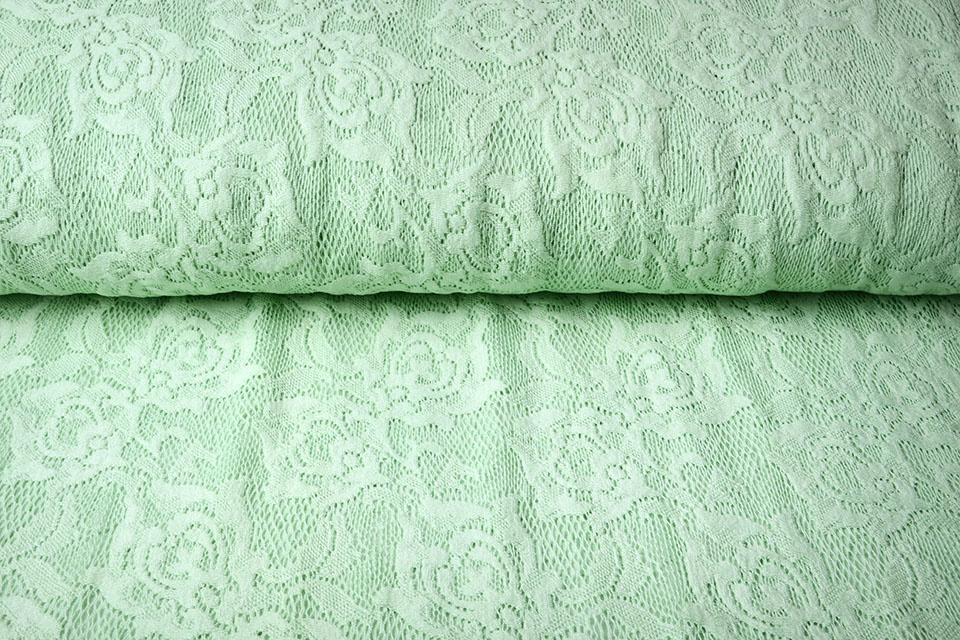 Mint Cotton Lace Green Sofie - YES Fabrics