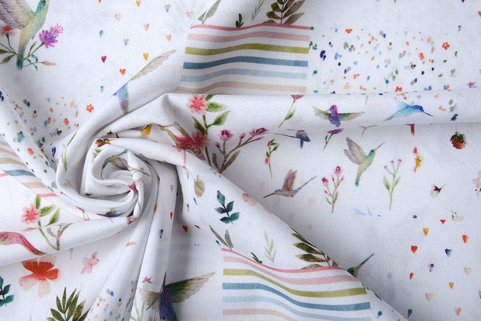 100% Digital Baumwolle Patchwork Colibrie