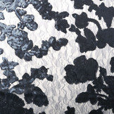 Mesh Geborduurd Pailletten Kiki Marine Blauw