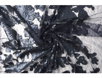 Netz Bestickt Pailletten Kiki Marineblau