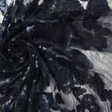 Mesh Geborduurd Pailletten Kiki Marine Blauw