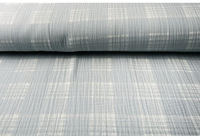 Double Gauze Fabric Check Blue Grey