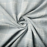 Double Gauze Fabric Check Blue Grey