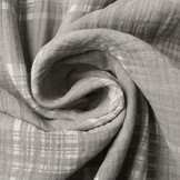Double Gauze Fabric Check Middle Grey