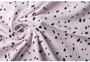 Double Gauze Fabric Dalmatian Lilac Pink