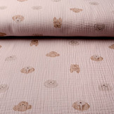 Hydrofiel Stof Hondjes Licht Oud Roze