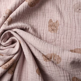 Baumwoll Musselin Stoff Hunde Hell Altrosa