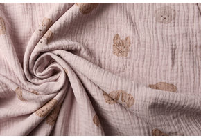 Double Gauze Fabric Dogs Light Old Pink