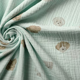 Hydrofiel Stof Hondjes Licht Mint Groen