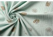 Double Gauze Fabric Dogs Light Mint Green