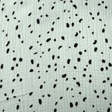 Double Gauze Fabric Dalmatian Light Mint Green