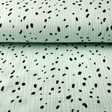 Double Gauze Fabric Dalmatian Light Mint Green