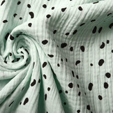 Double Gauze Fabric Dalmatian Light Mint Green