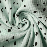 Double Gauze Fabric Dalmatian Light Mint Green