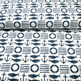 Organic Baumwolljersey  Ahoy Marineblau