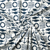 Organic Baumwolljersey  Ahoy Marineblau