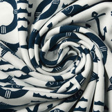 Organic Baumwolljersey  Ahoy Marineblau