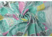 Embroidered Sequins on Chiffon Maya Mint
