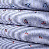 Seersucker Streifen Erdbeere