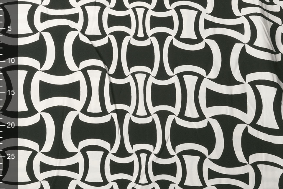 Poplin Viscose Brace Zwart