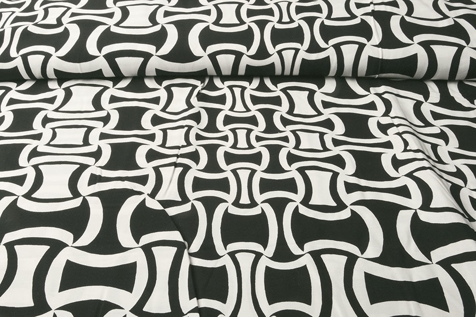 Poplin Viscose Brace Zwart