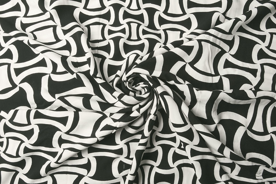 Poplin Viscose Brace Zwart