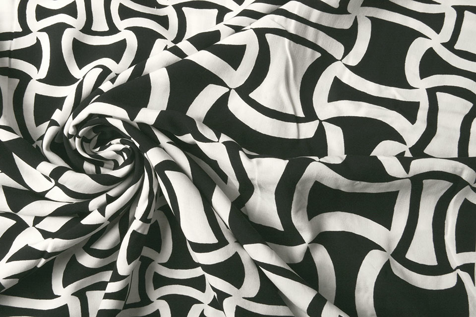 Poplin Viscose Brace Zwart