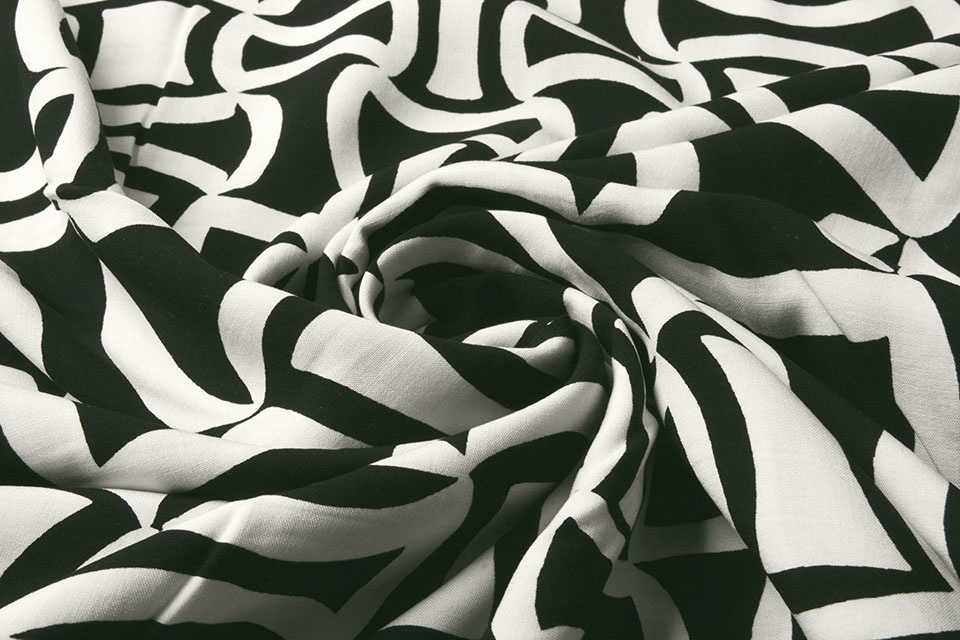Poplin Viscose Brace Zwart