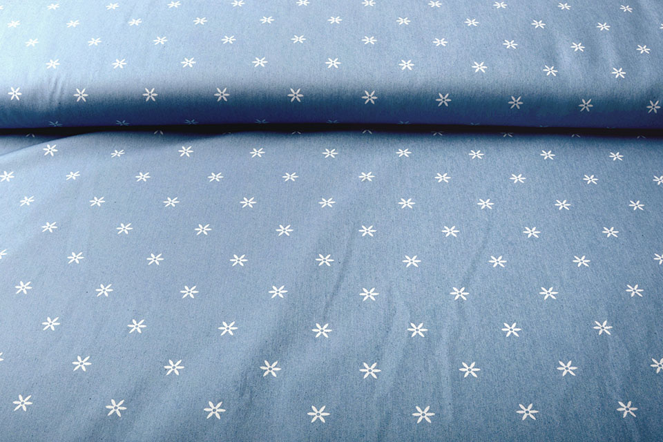 Bedrukte Jeans Puck Licht Blauw
