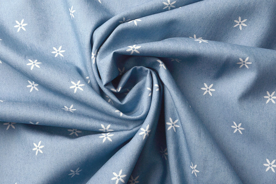 Bedrukte Jeans Puck Licht Blauw