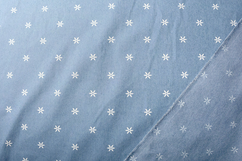 Bedrukte Jeans Puck Licht Blauw