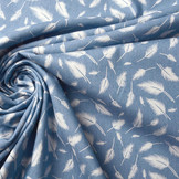 Bedruckte Jeans Federn Hellblau