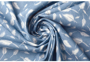 Bedruckte Jeans Federn Hellblau