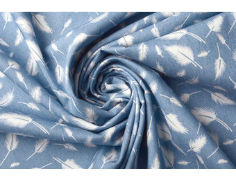 Printed Jeans Feather Light Blue