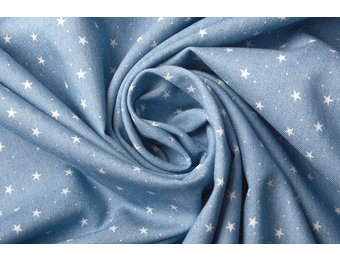 Bedruckte Jeans Sterne Hellblau