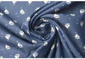 Bedruckte Jeans Marlijn Mittelblau