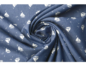 Bedruckte Jeans Marlijn Mittelblau