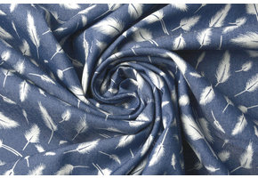 Bedrukte Jeans Veren Medium Blauw