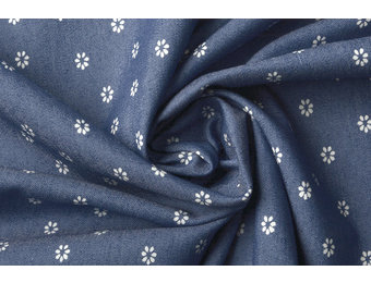 Bedruckte Jeans Margarita Mittelblau