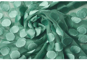 Feiner Tüll Dots Dunkel Minzgrün