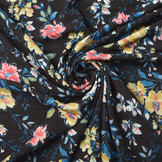 Crepe Bedruckt Fabiola Schwarz