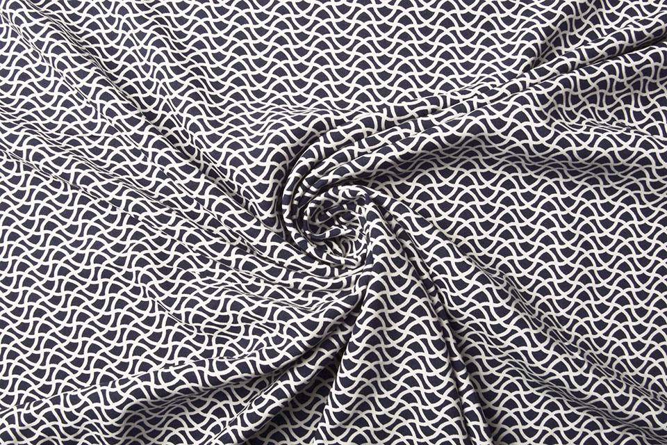 Poplin Viscose Mizani Marine Blauw