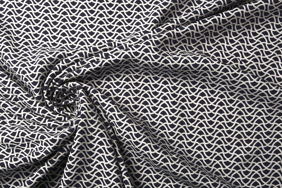 Poplin Viscose Mizani Marine Blauw