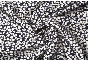 Poplin Viscose Ranuncolo Marine Blauw